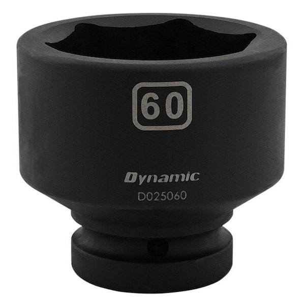 1" Drive Standard Socket, Black Phosphate, Tools 60MM X 1" Drive, 6 Point Standard Length